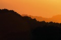 Golden light on ridges (#4), Big Sur, California