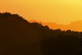 Golden light on ridges (#3), Big Sur, California