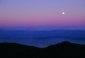Moonset at dawn (#2, horizontal), Big Sur, California