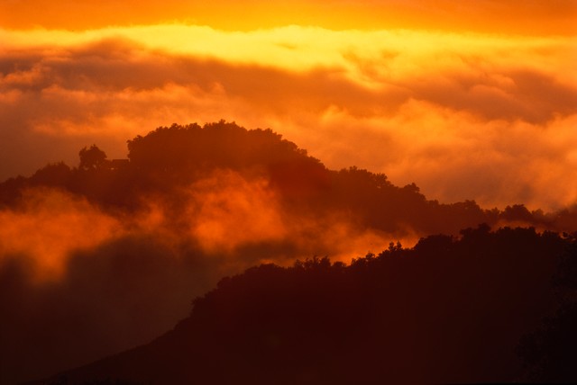 Golden clouds over Big Sur, California