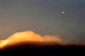Sun and jet plane, Big Sur, California