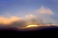 Cloud glows gold, Big Sur, California