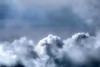 Cumulus clouds breaking up, Big Sur, California
