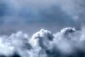 Cumulus clouds breaking up, Big Sur, California