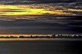 Yellow sky over charcoal sea, Big Sur, California