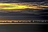 Yellow sky over charcoal sea, Big Sur, California