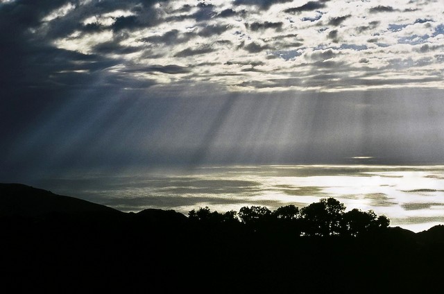 Serious god's-rays (#3, horizontal)... Big Sur, California