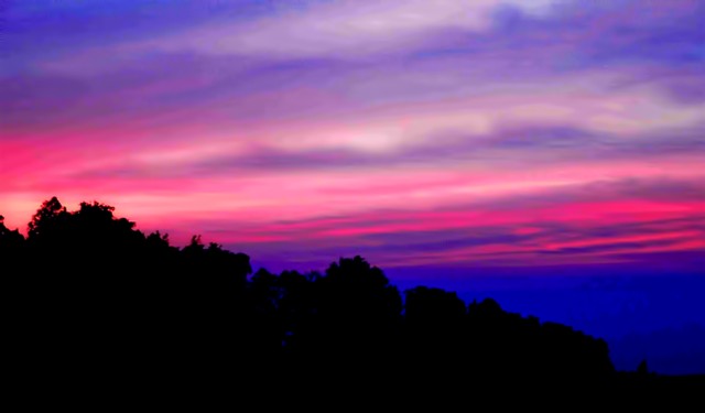 Twilight in candy cane clouds (#2, horizontal)... Big Sur, California