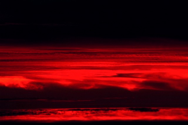 Twilight-flames over the Pacific (#2), Big Sur, California