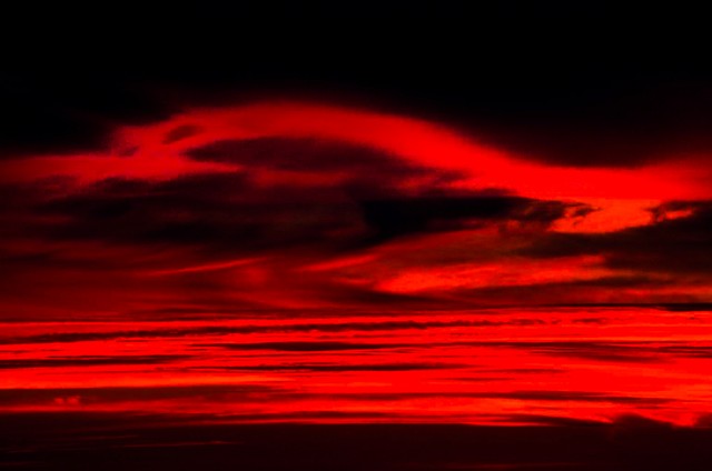 Twilight-flames over the Pacific (#3), Big Sur, California