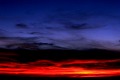 Black, red and blue at twilight, Big Sur, California