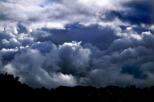 Storm clouds roiling over the Pacific, Big Sur, California