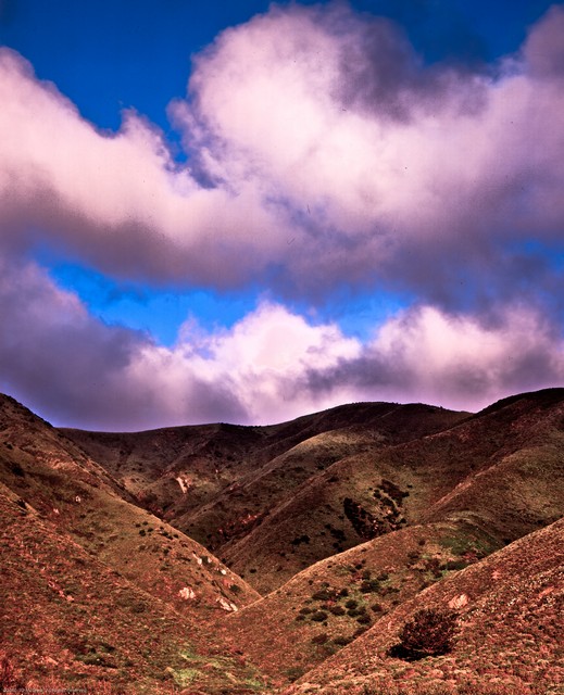 Cumulous clouds casting shadows... Big Sur, California
