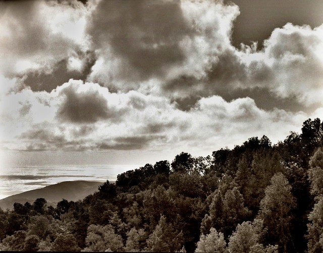 Clearing storm over Big Sur (black and white), California