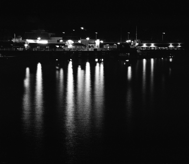 Harbor lights, Monterey Bay, California