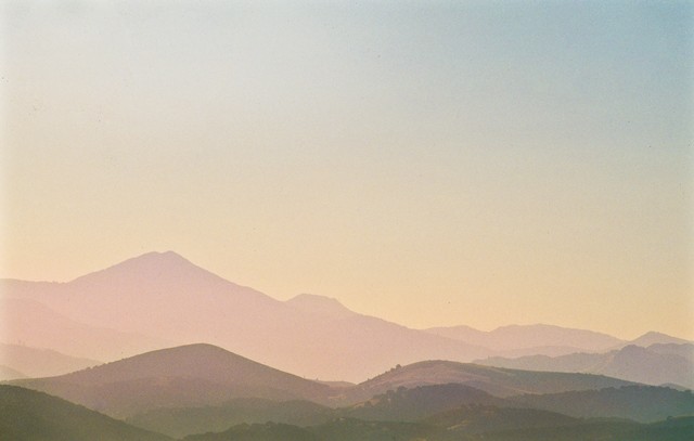 Twilight begins, Sierra De Salinas range (#2), Salinas Valley, California