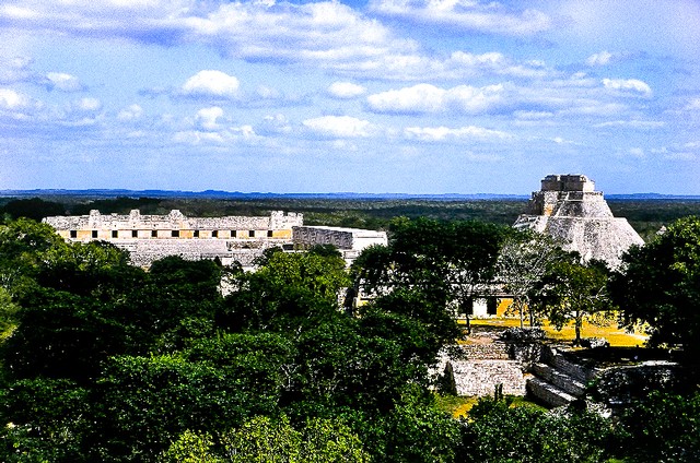 Temple of Venus and Temple of the Sorcerer, Uxmal, Yucatan Peninsula, Mexico
