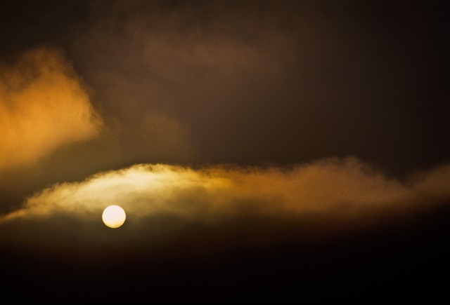 Cyclops-sun in storm clouds (#4, horizontal)... Big Sur, California