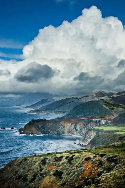 Big cumulus clouds (#1, vertical)... Big Sur, California