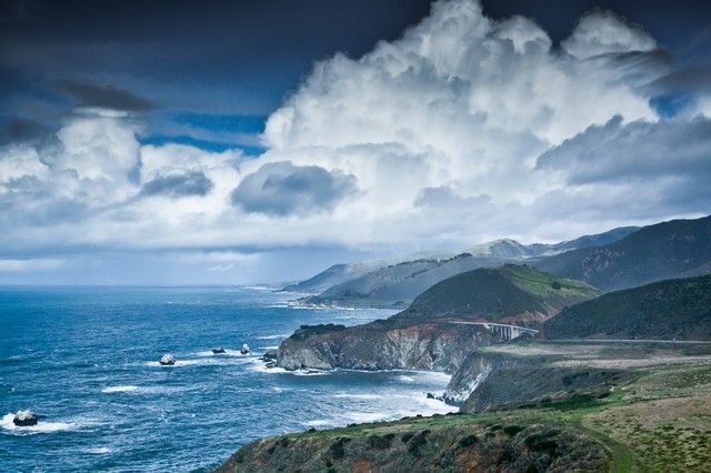 Big cumulus clouds (#2, horizontal)... Big Sur, California