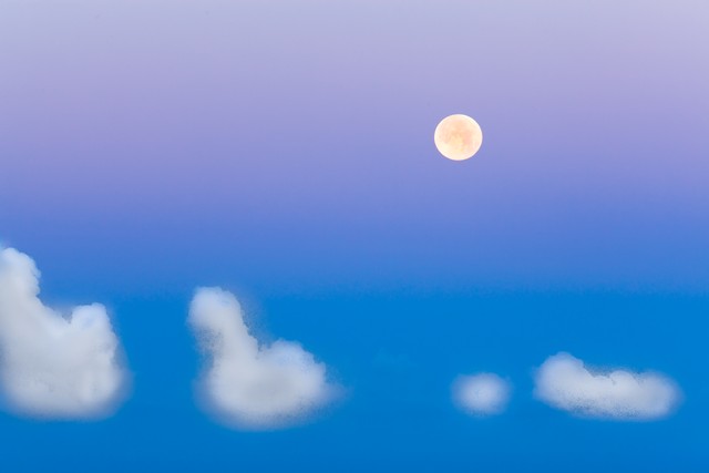 Moonset at dawn (#4), Big Sur, California