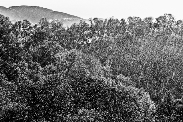 Snowstorm hits the Big Sur, California