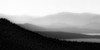 Mist hovers over mountains (#2, black and white)...  Lassen Volcanic National Park, California