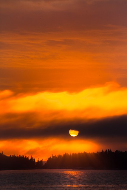 Sunrise and god's rays (#3), from an island off the Maine Coast