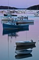 Boats in harbor at dusk (#1, vertical), Stonington, Maine Coast