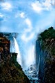 The gorge where Zambia and Zimbabwe meet (#3, color, vertical)... Victoria Falls National Park, Zimbabwe