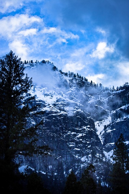 Clouds over a ridge, Yosemite National Park, California