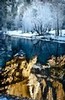 Yosemite Falls reflected in Merced River (#5, color, vertical) Yosemite National Park, California, United States
