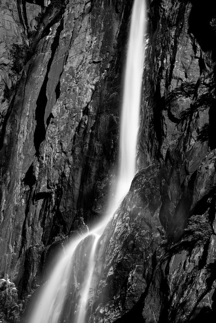 Lower Yosemite Falls (#2, black and white), Yosemite National Park, California