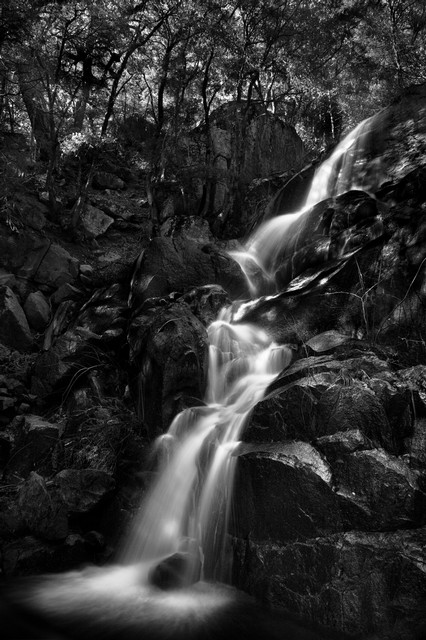 Wildcat Creek Falls (#2, black and white), Yosemite National Park, California