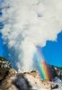 Castle Geyser and rainbow (color, #1), Yellowstone National Park, Wyoming