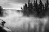 Mist rising on Firehole River, Yellowstone National Park, Wyoming
