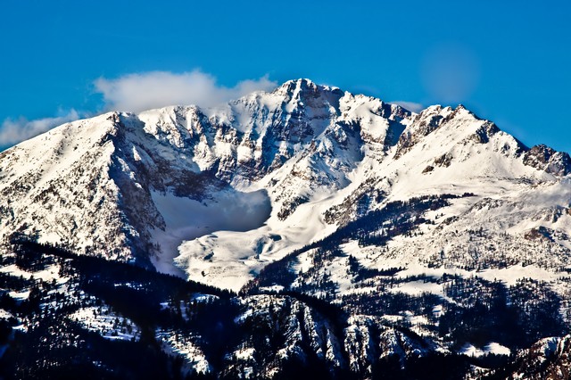 Electric Peak under deep snow, Yellowstone National Park, Montana