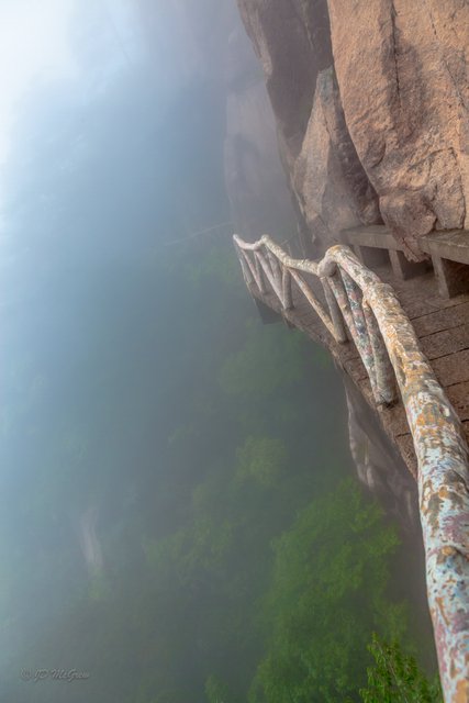 Creaky Cliff Walkway, Huangshan Mountains, China (#1, color)