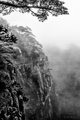Creaky Cliff Walkway, Huangshan Mountains, China (#3, black and white)