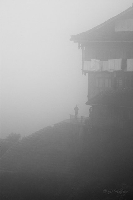 Deep fog in Dazhai Village
