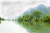 Clouds and Fog Over Yulong River (#1, color, horizontal)