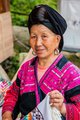 Woman in Yao Traditional Clothing