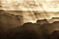 God's Rays at Lipan Point (#6, sepia, horizontal)