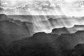 God's Rays at Lipan Point (#7, black and white, horizontal)