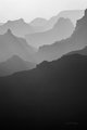 Sunset at Grand Canyon's Desert View Overlook (#4, black and white, vertical)