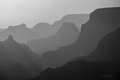 Sunset at Grand Canyon's Desert View Overlook (#6, black and white, horizontal)