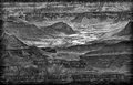Day's End at Grand Canyon's Grand View Overlook (#4, black and white, horizontal)