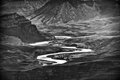 Day's End at Grand Canyon's Grand View Overlook (#6, black and white, horizontal)
