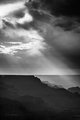 God's Rays at Grand Canyon's Hopi Point (#2, black and white, vertical)