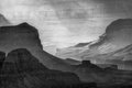 Day's End at Grand Canyon's Hopi Point (#3, black and white, horizontal)